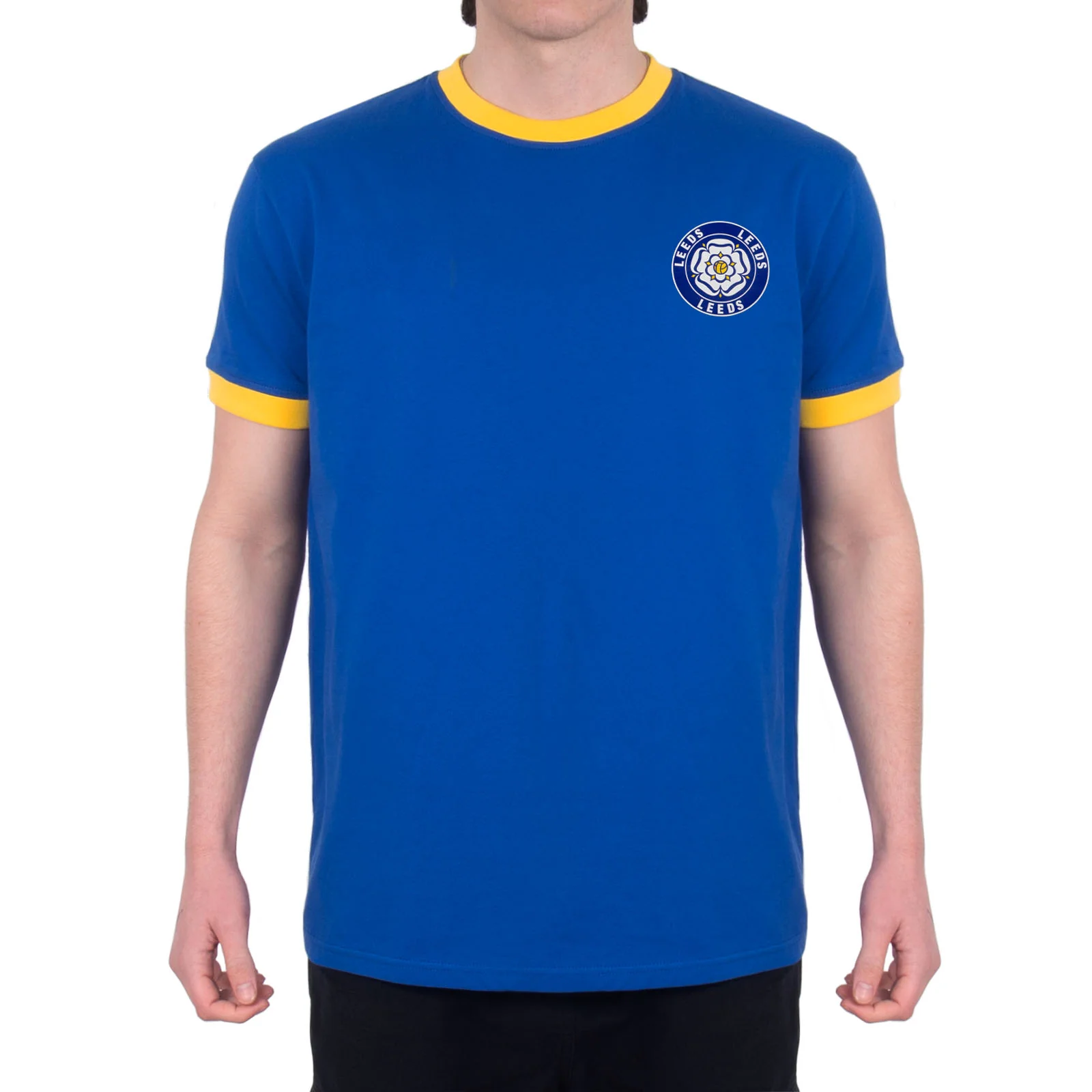 Fan Originals Leeds Retro Shirt Adults - Royal Printed Rose
